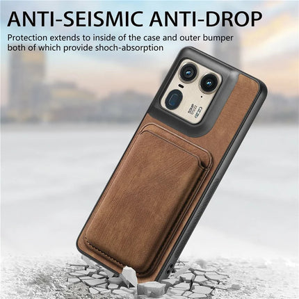 For Motorola Moto X50 Ultra 5G / Edge 50 Ultra 5G Case Leather+TPU Retro Phone Cover with Detachable Card Slot