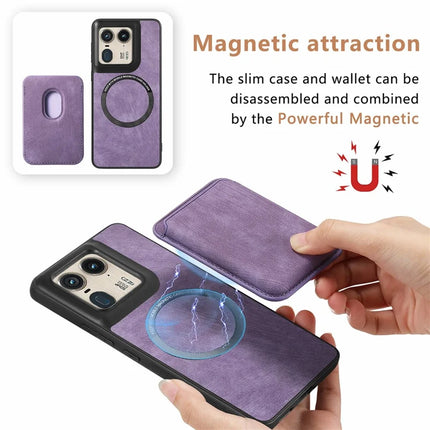 For Motorola Moto X50 Ultra 5G / Edge 50 Ultra 5G Case Leather+TPU Retro Phone Cover with Detachable Card Slot