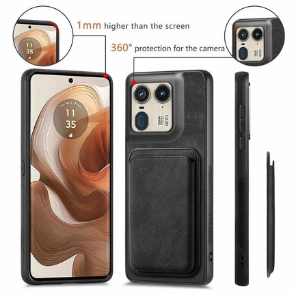 For Motorola Moto X50 Ultra 5G / Edge 50 Ultra 5G Case Leather+TPU Retro Phone Cover with Detachable Card Slot