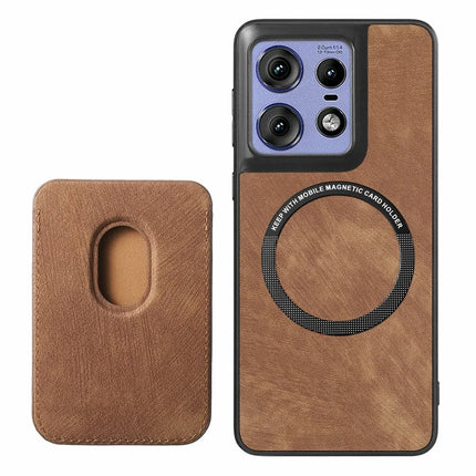 For Motorola Edge 50 Pro 5G Case Leather+TPU Retro Phone Cover with Detachable Card Slot