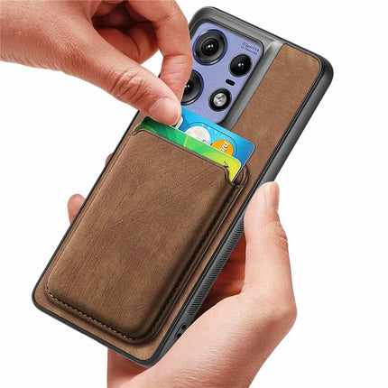 For Motorola Edge 50 Pro 5G Case Leather+TPU Retro Phone Cover with Detachable Card Slot
