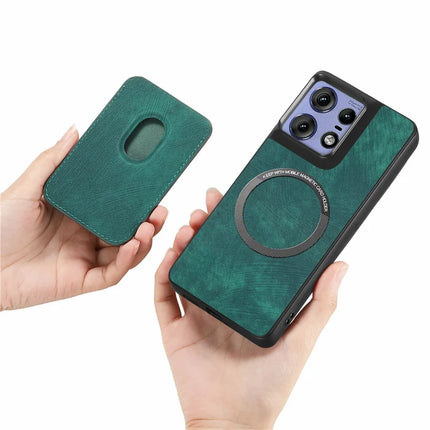 For Motorola Edge 50 Pro 5G Case Leather+TPU Retro Phone Cover with Detachable Card Slot