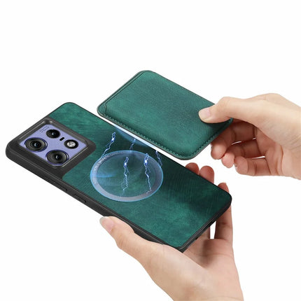 For Motorola Edge 50 Pro 5G Case Leather+TPU Retro Phone Cover with Detachable Card Slot