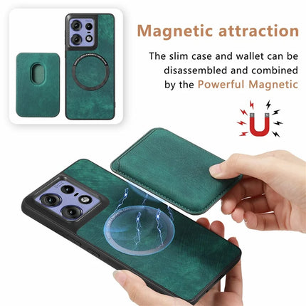 For Motorola Edge 50 Pro 5G Case Leather+TPU Retro Phone Cover with Detachable Card Slot