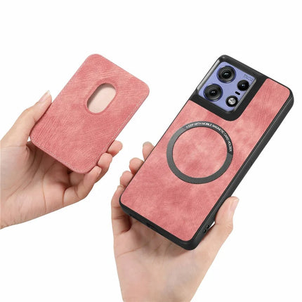 For Motorola Edge 50 Pro 5G Case Leather+TPU Retro Phone Cover with Detachable Card Slot