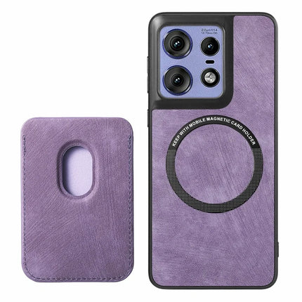For Motorola Edge 50 Pro 5G Case Leather+TPU Retro Phone Cover with Detachable Card Slot