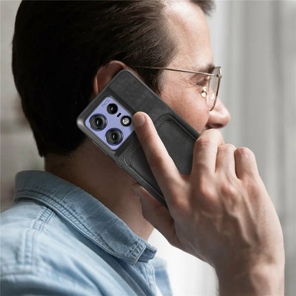 For Motorola Edge 50 Pro 5G Case Leather+TPU Retro Phone Cover with Detachable Card Slot