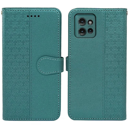 For Motorola Edge 50 5G Wallet Phone Case Pattern Imprint Leather Flip Cover - Green