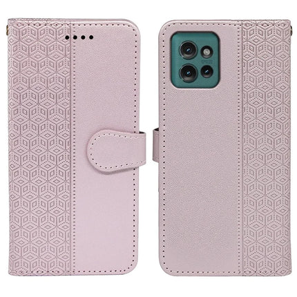 For Motorola Edge 50 5G Wallet Phone Case Pattern Imprint Leather Flip Cover - Rose Gold