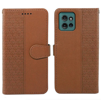 For Motorola Edge 50 5G Wallet Phone Case Pattern Imprint Leather Flip Cover - Brown