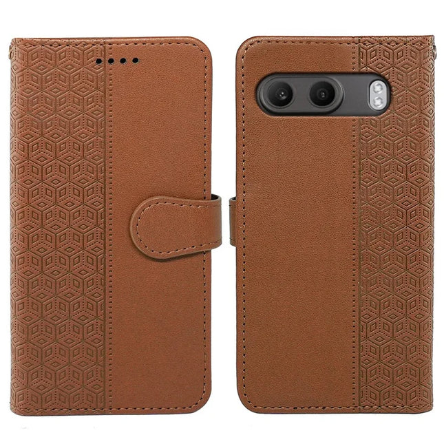 For OnePlus Nord 4 Wallet Phone Case Pattern Imprint Leather Flip Cover - Brown