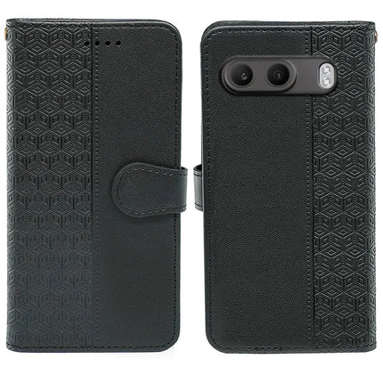 For OnePlus Nord 4 Wallet Phone Case Pattern Imprint Leather Flip Cover - Black