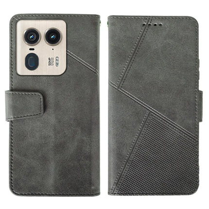 IDEWEI For Motorola Edge 50 Ultra 5G Case Leather Wallet Phone Cover Stand Calf Texture - Grey