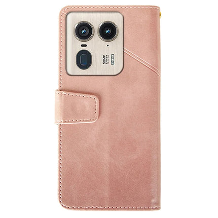 IDEWEI For Motorola Edge 50 Ultra 5G Case Leather Wallet Phone Cover Stand Calf Texture