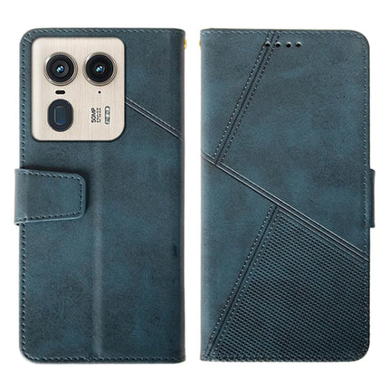 IDEWEI For Motorola Edge 50 Ultra 5G Case Leather Wallet Phone Cover Stand Calf Texture - Blue