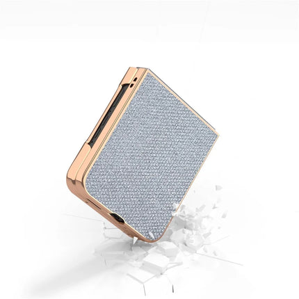 For Motorola Razr 50 5G Case Rhinestone Texture PU+TPU Phone Cover Electroplating Edge