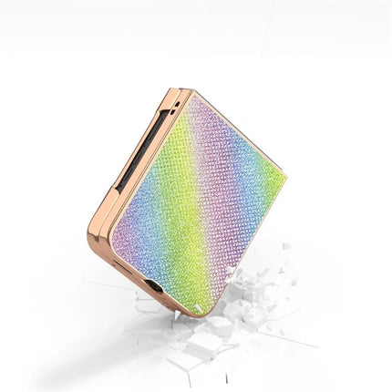 For Motorola Razr 50 5G Case Rhinestone Texture PU+TPU Phone Cover Electroplating Edge