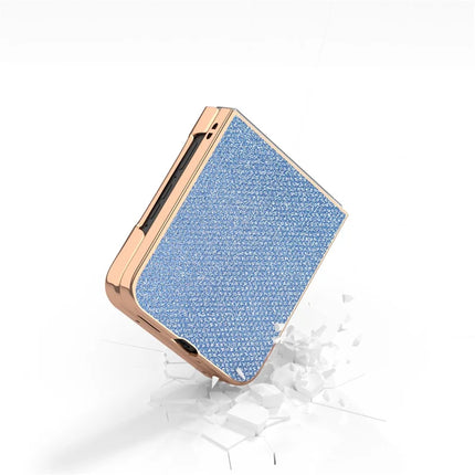 For Motorola Razr 50 5G Case Rhinestone Texture PU+TPU Phone Cover Electroplating Edge