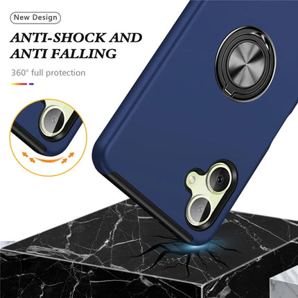 For Samsung Galaxy A06 Case PC+TPU Phone Cover with Rotatable Ring Holder