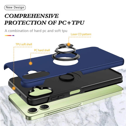 For Samsung Galaxy A06 Case PC+TPU Phone Cover with Rotatable Ring Holder