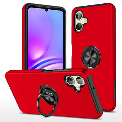 For Samsung Galaxy A06 Case PC+TPU Phone Cover with Rotatable Ring Holder - Red