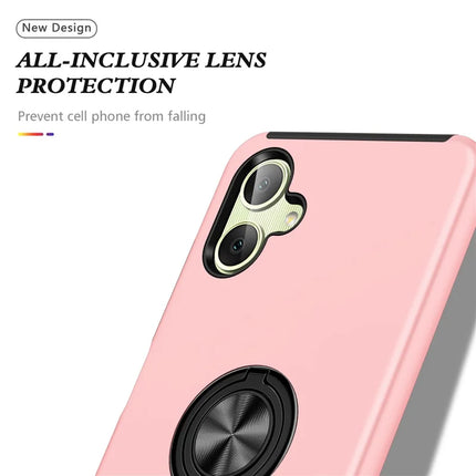 For Samsung Galaxy A06 Case PC+TPU Phone Cover with Rotatable Ring Holder