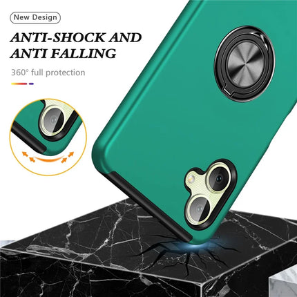 For Samsung Galaxy A06 Case PC+TPU Phone Cover with Rotatable Ring Holder