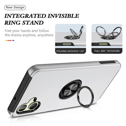 For Samsung Galaxy A06 Case PC+TPU Phone Cover with Rotatable Ring Holder