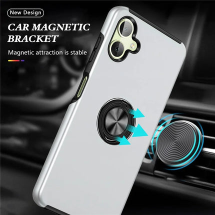 For Samsung Galaxy A06 Case PC+TPU Phone Cover with Rotatable Ring Holder