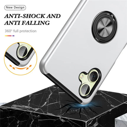 For Samsung Galaxy A06 Case PC+TPU Phone Cover with Rotatable Ring Holder