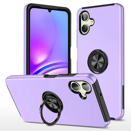 For Samsung Galaxy A06 Case PC+TPU Phone Cover with Rotatable Ring Holder - Purple