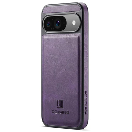 DG.MING For Google Pixel 9 Pro  /  Pixel 9 Case Anti-Drop Leather Coated PC+TPU Phone Back Cover - Purple