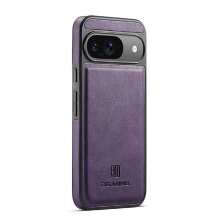 DG.MING For Google Pixel 9 Pro  /  Pixel 9 Case Anti-Drop Leather Coated PC+TPU Phone Back Cover