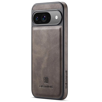 DG.MING For Google Pixel 9 Pro  /  Pixel 9 Case Anti-Drop Leather Coated PC+TPU Phone Back Cover - Coffee