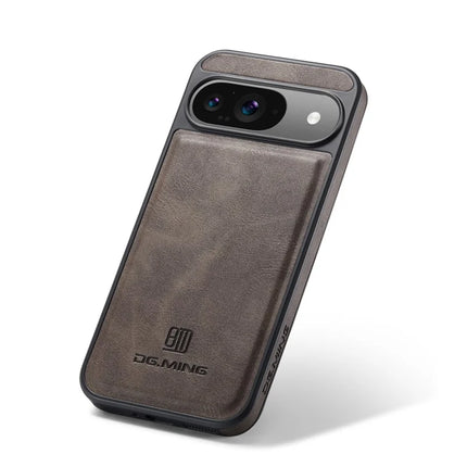 DG.MING For Google Pixel 9 Pro  /  Pixel 9 Case Anti-Drop Leather Coated PC+TPU Phone Back Cover