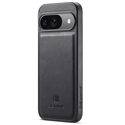 DG.MING For Google Pixel 9 Pro  /  Pixel 9 Case Anti-Drop Leather Coated PC+TPU Phone Back Cover - Black