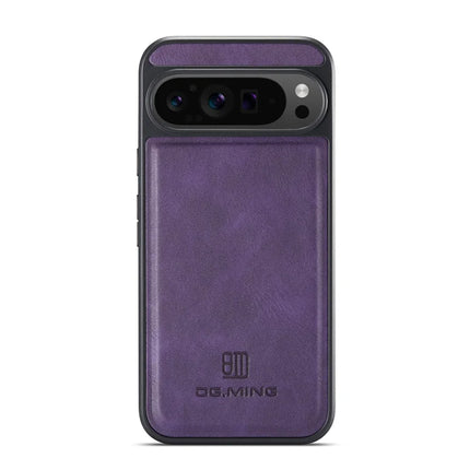DG.MING For Google Pixel 9 Pro XL Case Anti-Drop Leather Coated PC+TPU Phone Back Cover