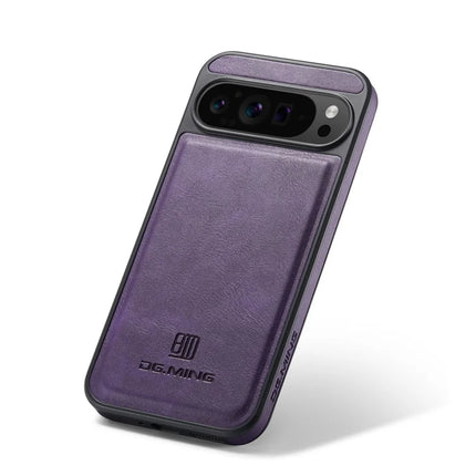 DG.MING For Google Pixel 9 Pro XL Case Anti-Drop Leather Coated PC+TPU Phone Back Cover