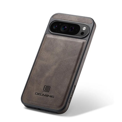 DG.MING For Google Pixel 9 Pro XL Case Anti-Drop Leather Coated PC+TPU Phone Back Cover