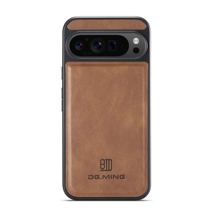 DG.MING For Google Pixel 9 Pro XL Case Anti-Drop Leather Coated PC+TPU Phone Back Cover