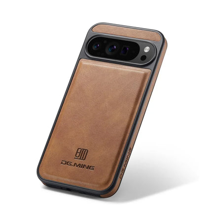 DG.MING For Google Pixel 9 Pro XL Case Anti-Drop Leather Coated PC+TPU Phone Back Cover