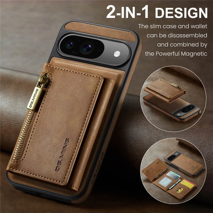 DG.MING M5 Series For Google Pixel 9 Pro  /  Pixel 9 Case Detachable Magnetic Leather Phone Cover with Card Slots