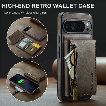 DG.MING M5 Series For Google Pixel 9 Pro XL Case Detachable Magnetic Leather Phone Cover with Card Slots