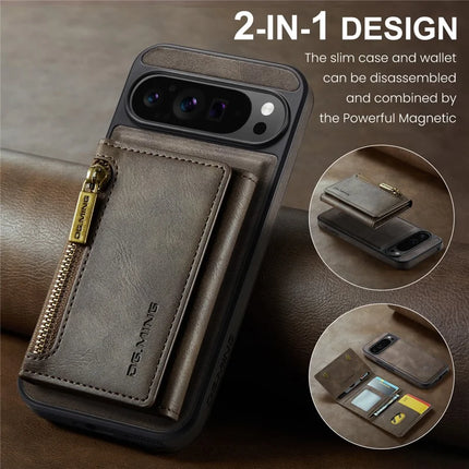 DG.MING M5 Series For Google Pixel 9 Pro XL Case Detachable Magnetic Leather Phone Cover with Card Slots