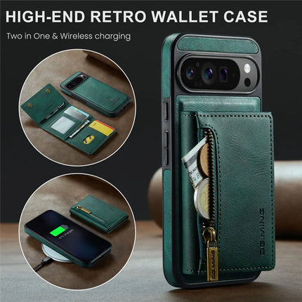 DG.MING M5 Series For Google Pixel 9 Pro XL Case Detachable Magnetic Leather Phone Cover with Card Slots