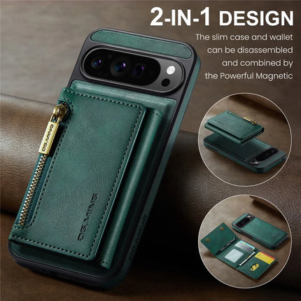 DG.MING M5 Series For Google Pixel 9 Pro XL Case Detachable Magnetic Leather Phone Cover with Card Slots