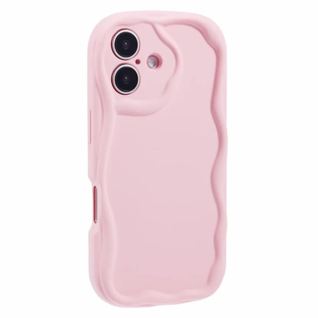 For iPhone 16 Plus Case Candy Color Phone Shell Rubberized TPU Cover - Pink