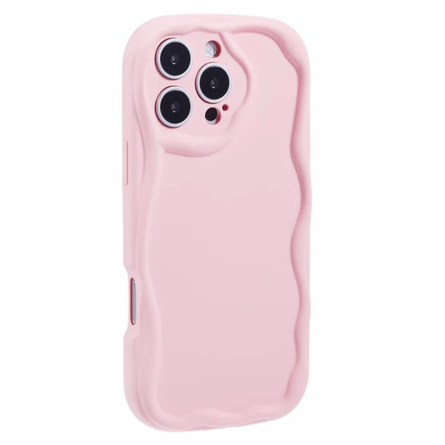 For iPhone 16 Pro Max Case Candy Color Phone Shell Rubberized TPU Cover - Pink
