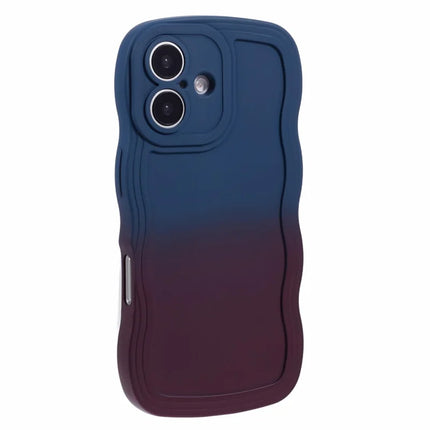 JTW Series for iPhone 16 Plus TPU Phone Case Gradient Color Rubberized Cover - Sapphire+Dark Purple