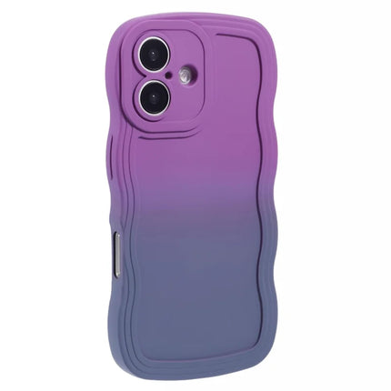 JTW Series for iPhone 16 Plus TPU Phone Case Gradient Color Rubberized Cover - Purple+Lavender Grey